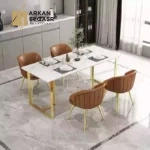 طاولة طعام مستطيلة حديثة من الرخام