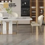 طاولة طعام مستطيلة من الرخام