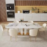 طاولة طعام مستطيلة من الرخام