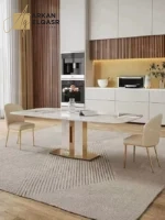 طاولة طعام مستطيلة من الرخام