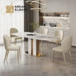 طاولة طعام مستطيلة من الرخام