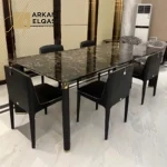 طاولة طعام بأرجل جلديه فاخره