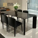 طاولة طعام بأرجل جلديه فاخره