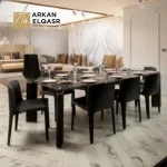 طاولة طعام بأرجل جلديه فاخره
