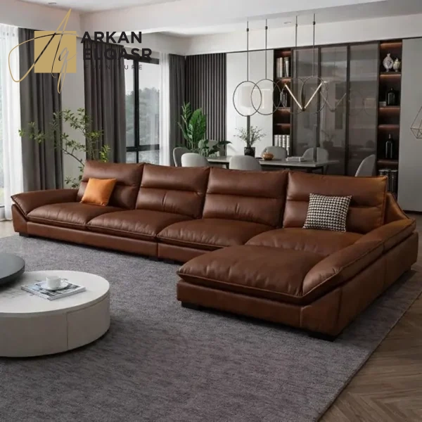 كنب زاوية بتصميم عصري مميز – تنجيد مريح وهيكل متين – يناسب المساحات الواسعة والزاوية