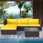 كنب زاوية خارجي بتصميم مميز – مقاوم للعوامل الجوية – وسائد مريحة وقماش عالي الجودة – مثالي للجلسات الخارجية