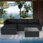 كنب زاوية خارجي بتصميم مميز – مقاوم للعوامل الجوية – وسائد مريحة وقماش عالي الجودة – مثالي للجلسات الخارجية