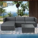 كنب زاوية خارجي بتصميم مميز – مقاوم للعوامل الجوية – وسائد مريحة وقماش عالي الجودة – مثالي للجلسات الخارجية