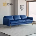 كنب مودرن جلد ثلاثي المقاعد بتصميم جورديان