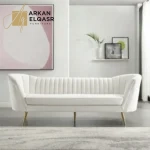 كنبة مودرن من الخشب الصلب والستيل المذهب