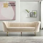 ⁦كنبة مودرن من الخشب الصلب والستيل المذهب⁩ - الصورة ⁦4⁩