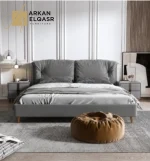 سرير مودرن فخم جلد طبيعي