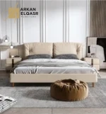 سرير مودرن فخم جلد طبيعي