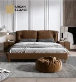 سرير مودرن فخم جلد طبيعي
