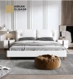 سرير مودرن فخم جلد طبيعي