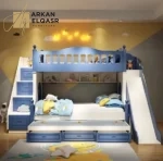 سرير نوم بدورين للأطفال مع تصميم عملي