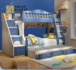 سرير نوم بدورين للأطفال مع تصميم عملي