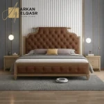 سرير مودرن بتصميم فاخر مع 2 كمودينة