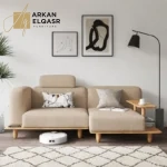 كنب ثنائي مع طاولات خدمة ذاتية