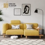 كنب ثنائي مع طاولات خدمة ذاتية