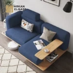كنب ثنائي مع طاولات خدمة ذاتية