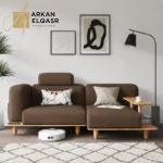 كنب ثنائي مع طاولات خدمة ذاتية
