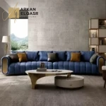 كنبة من الجلد الطبيعى الفاخر بتصميم عصرى
