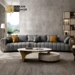 كنبة من الجلد الطبيعى الفاخر بتصميم عصرى