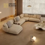كنب زاوية بتصميم ايطالي لغرفة المعيشة