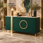 بوفيه فاخر بتصميم هندسي أنيق وقاعدة معدنية راقية