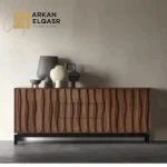 بوفيه سفرة خشبي بتصميم هندسي عصري وتفاصيل بارزة (1)