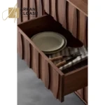 بوفيه سفرة خشبي بتصميم هندسي عصري وتفاصيل بارزة (1)