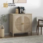 بوفيه مودرن بأبواب شبكية وتصميم هندسي أنيق