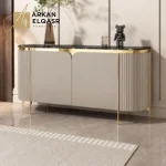 بوفيه مودرن بتصميم فاخر وسطح رخامي أنيق