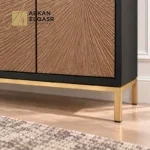 بوفيه مودرن خشبي فاخر بتفاصيل ذهبية وتصميم مميز