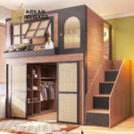 سرير اطفال دورين مع مساحة متعددة الاستخدام