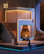 سرير اطفال بدورين بتصميم امن
