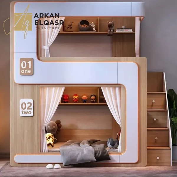 سرير اطفال بدورين بتصميم امن