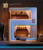 سرير اطفال بدورين بتصميم امن
